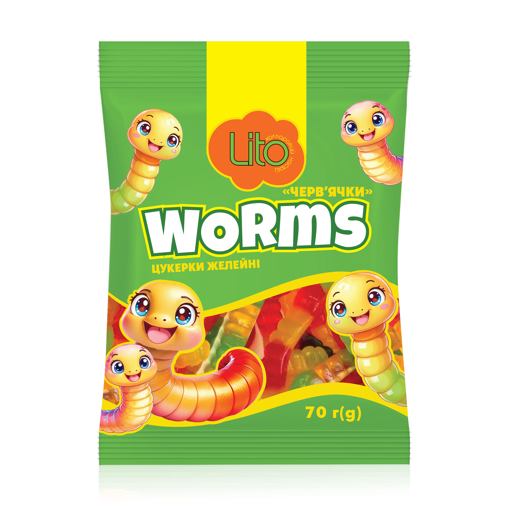 Цукерки желейні Lito Worms, 70 г