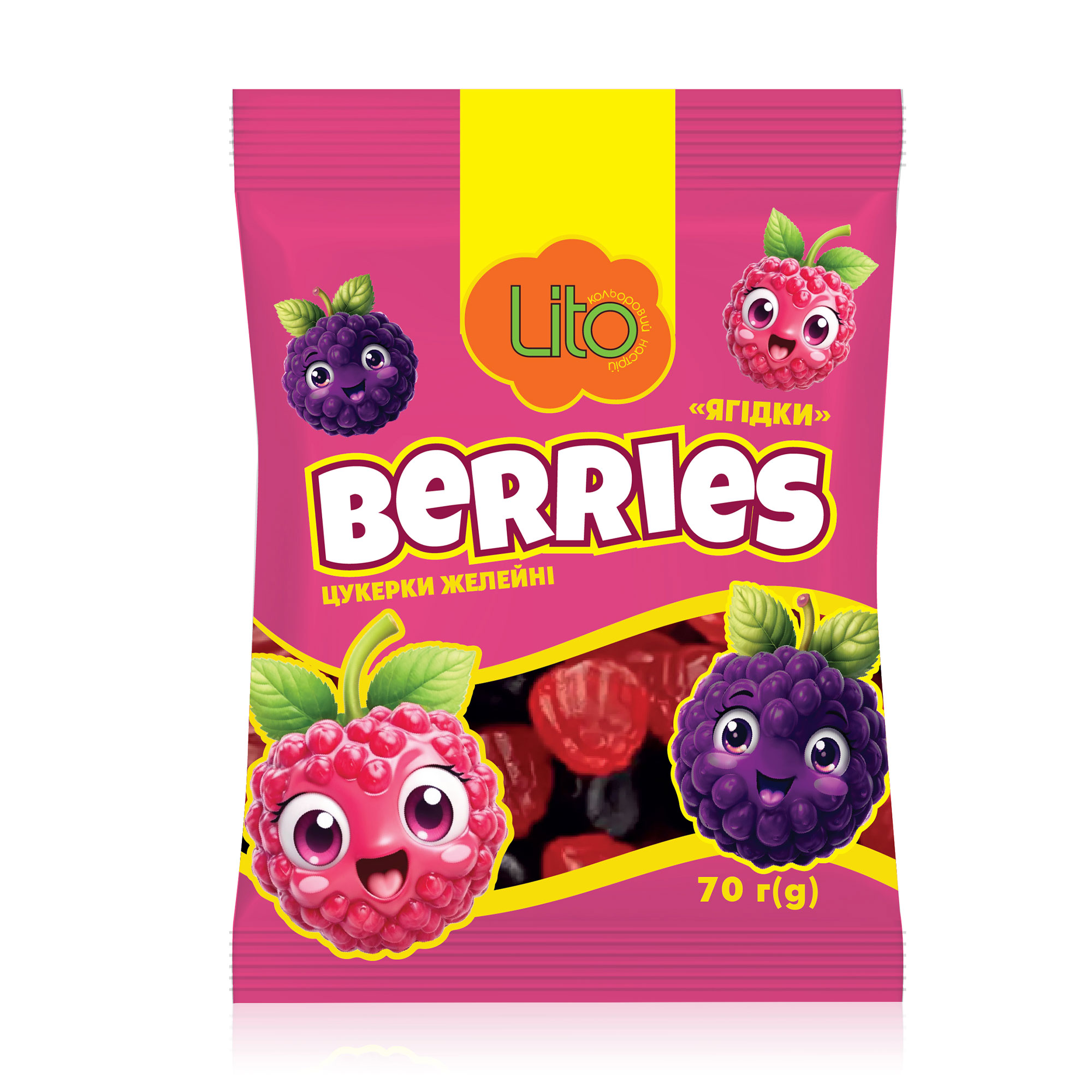 Уцінка! Цукерки желейні Lito Berries, 70 г
